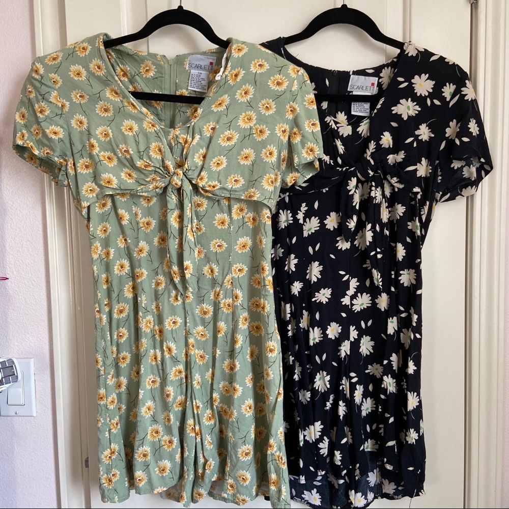 TWO 80s/90s Vintage Floral Romper Playsuits